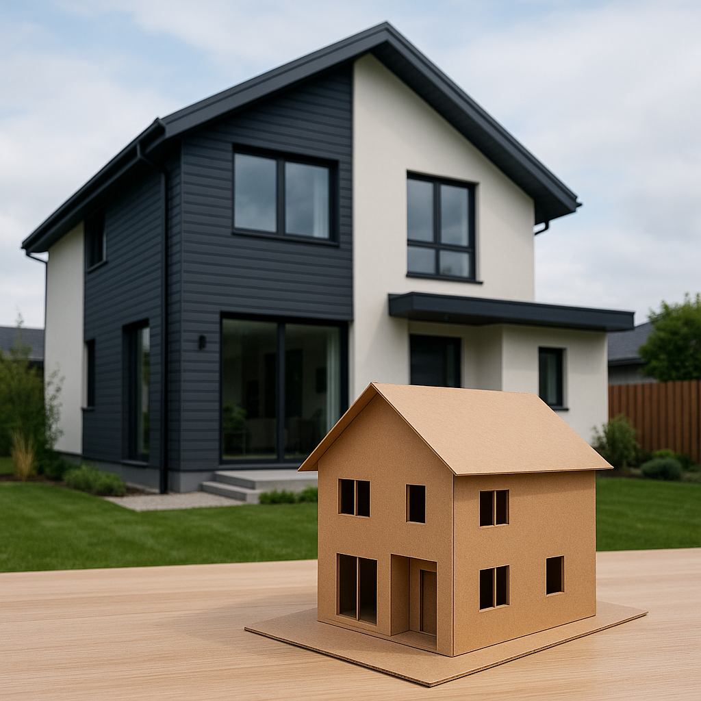 Individualaus ir kartoninio namo projekto skirtumai