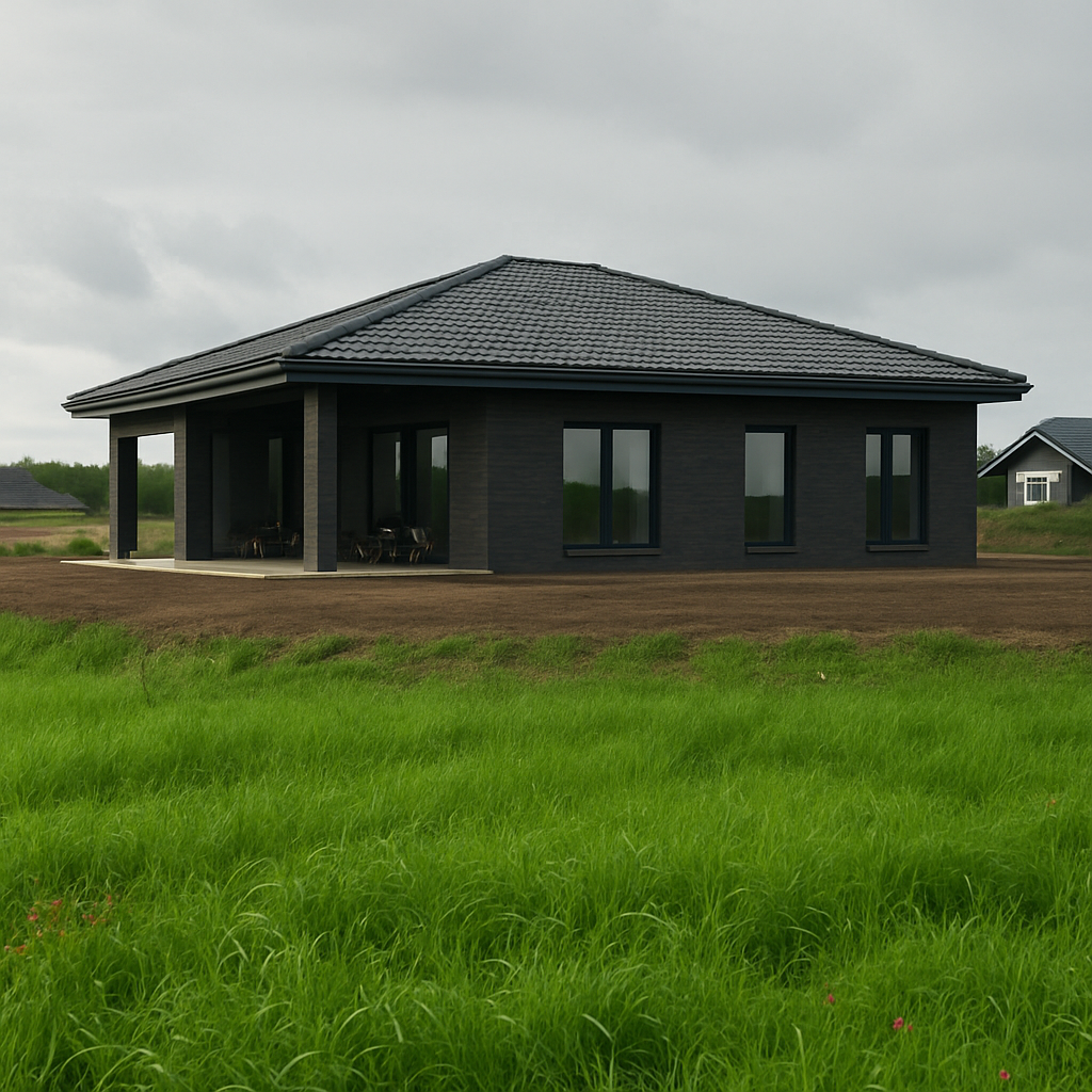 Aiškus projektinis vaizdas kurį sukuria kartoniniai namų projektai